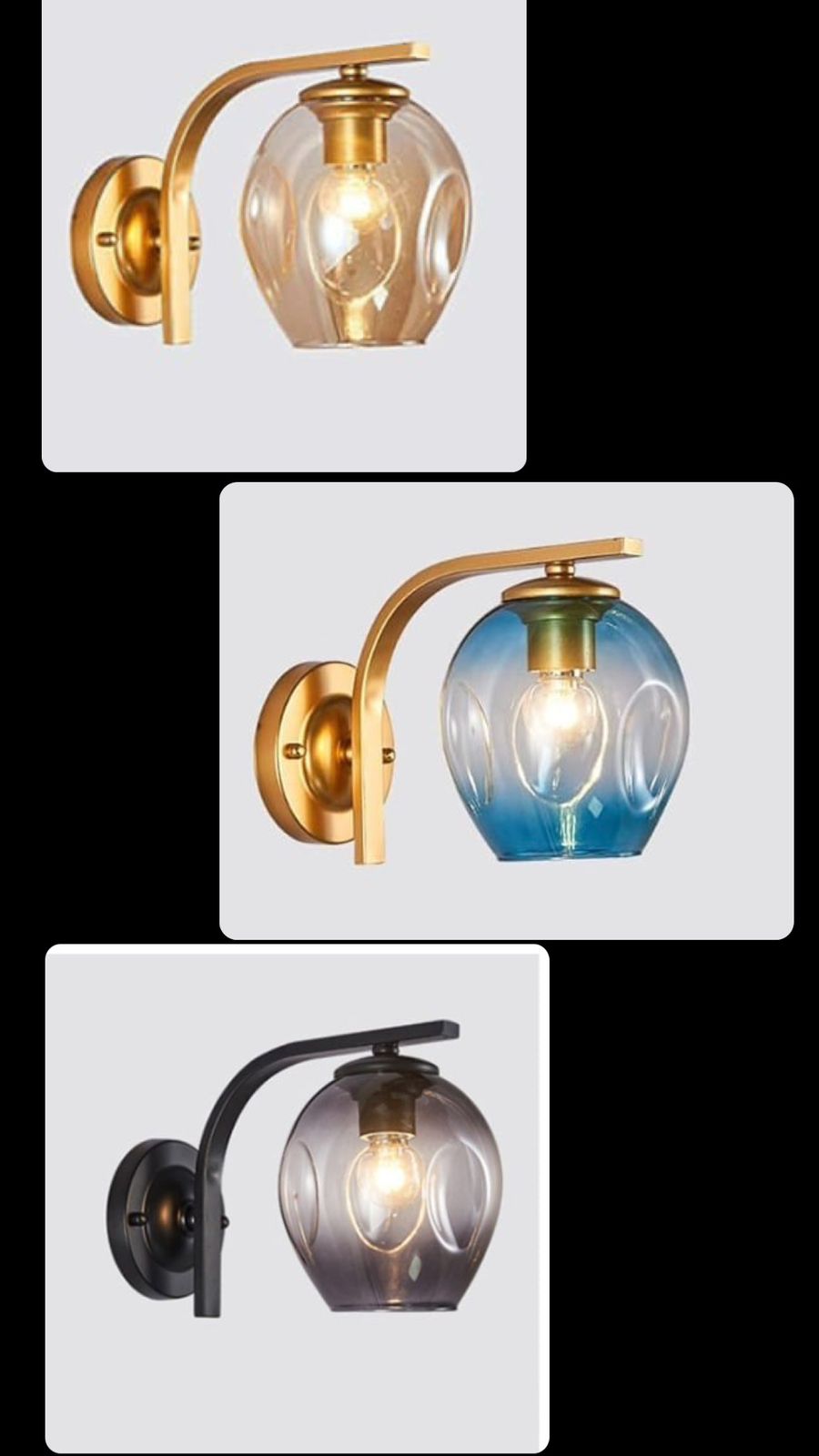 Industrial Glass Globe Wall Sconces - Loft Style - E27 Bulbs WH-CL-37