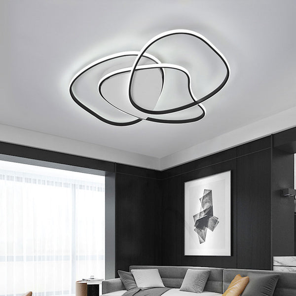 Modern Dimmable LED Ceiling Light - Creative Abstract Ring Flush Mount