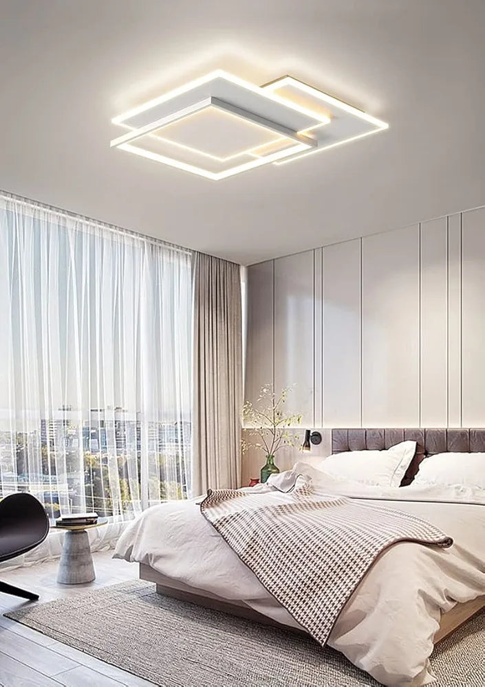 Dimmable LED Square Ceiling Light - Modern White Flush Mount