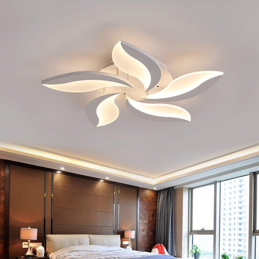 Modern 5-Head Hana Flower LED Flush Mount Ceiling Light - White Petal Design