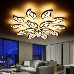 Leaf LED Ceiling Light Fixture: Modern Acrylic Flush Mount for Living Room