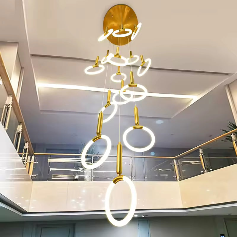 Modern Spiral LED Multi-Pendant Light - Adjustable Length 2025/600-10