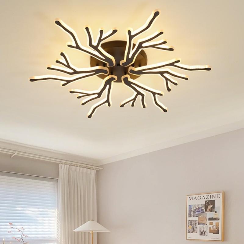 Modern Leaf LED Ceiling Light Fixture | Contemporary Living Room Chandelier